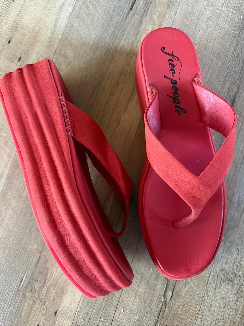 Free People Haven Thong Platform Sandals | Flame